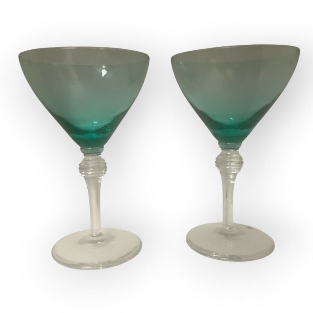 Vintage Rare Bryce 935 unique Vaseline Glass Green, 5" Cocktail/ Liquor glass 2